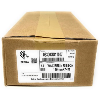 ZEBRA 03300GS11007 3300 110mm x 74m 12 RIBBON ZD420/ZD421t/ZD620