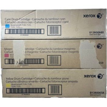 XEROX 3X TAMBURO ORIGINALE CIANO MAGENTA GIALLO PER WORKCENTRE 7120/7125/7220