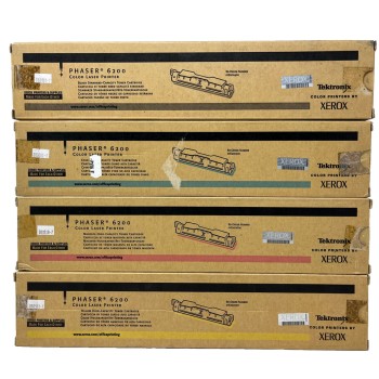 XEROX 016200400/500/600/700 4 TONER NERO CIANO MAGENTA GIALLO PER PHASER 6200