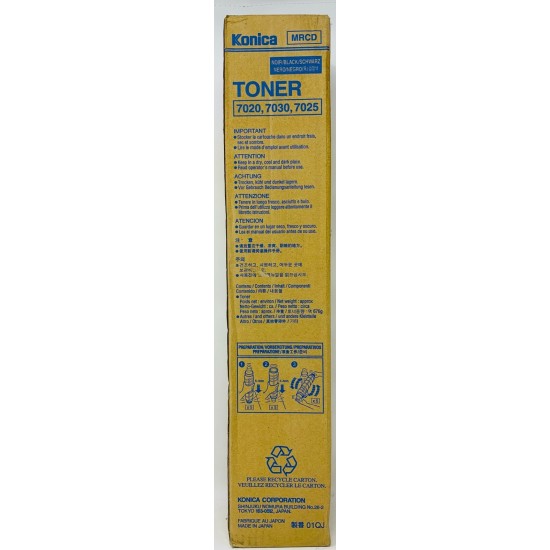 KONICA MINOLTA 01QJ MRCD TONER ORIGINALE NERO PER KONICA MINOLTA 7020/7025/7030