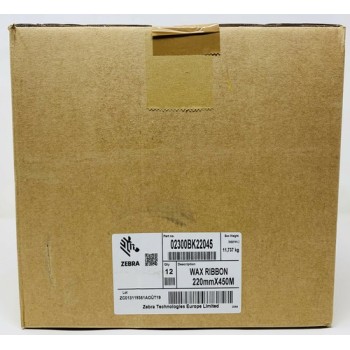 ZEBRA 2300 02300BK22045 220mm x 450mt 12pz RIBBON NASTRO RESINA 220Xi/220Xi4