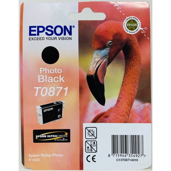 EPSON T0871 CARTUCCIA ORIGINALE NERO FOTOGRAFICO PHOTO BLACK STYLUS PHOTO R1900 [A BOX]
