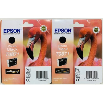 EPSON T0871 CARTUCCIA ORIGINALE NERO FOTOGRAFICO PHOTO STYLUS PHOTO R1900 [X 2PZ]