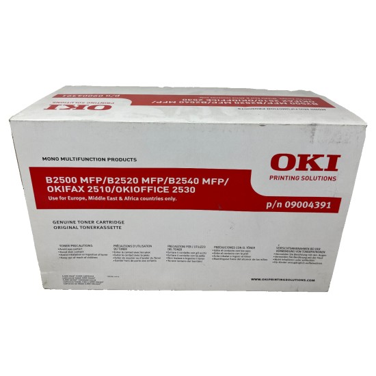 OKI 09004391 TONER ORIGINALE B2500/B2520 MFP/B2540/OKIFAX 2510/2530 [A BOX]
