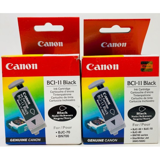 CANON 0957A002 BCI-11BK CARTUCCIA ORIGINALE NERO+COLORE BJC 50/70/80/BN700 [X 2PZ]