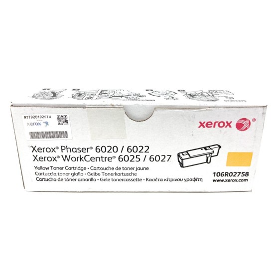 XEROX 106R02758 TONER ORIGINALE GIALLO WORKCENTRE 6025/6027/PHASER 6020/6022 [A BOX]
