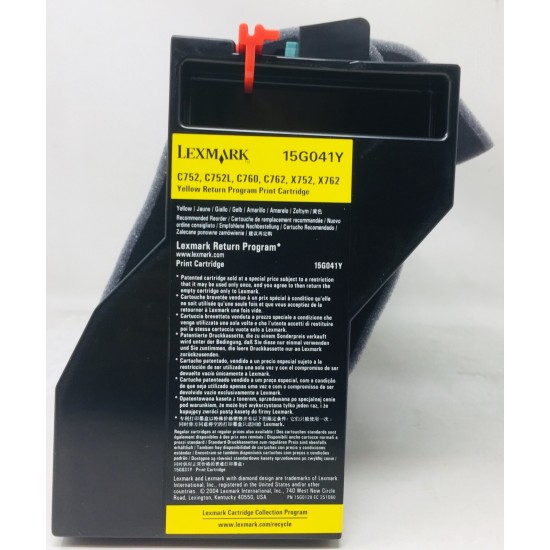 LEXMARK 15G041Y TONER ORIGINALE GIALLO C752/C752L/C760/C762/X752/X762 [NO BOX]