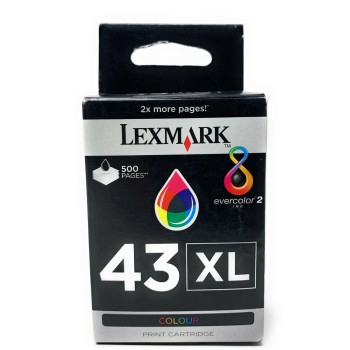 LEXMARK 18YX143E 43XL CARTUCCIA ORIGINALE COLORE P250/P350/X4850/X4875/X4950 LEXMARK 18YX143E 43XL CARTUCCIA ORIGINALE COLORE P250/P350/X4850/X4875/X4950