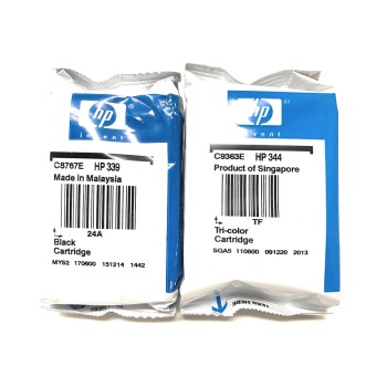 HP 339+HP 344 ORIGINALE NERO+COLORE DESKJET 5940/PHOTOSMART B8350 [NO BOX]