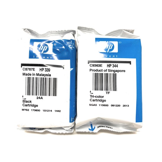 HP 339+HP 344 ORIGINALE NERO+COLORE DESKJET 5940/PHOTOSMART B8350 [NO BOX]
