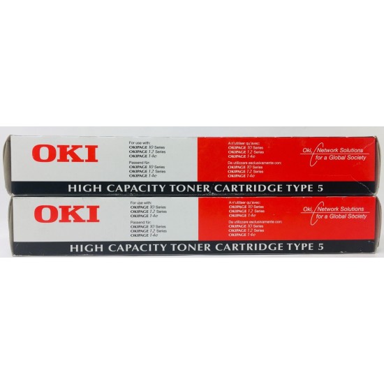 OKI 40433203 TYPE 5 TONER ORIGINALE NERO PER OKIPAGE 10/12/14 SERIES (X 2PZ)