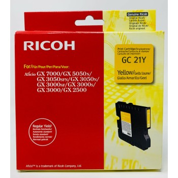 RICOH 405535 GC21Y CARTUCCIA GEL ORIGINALE GIALLO GX2500/GX3000/GX5000/GX7000