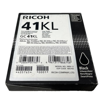 RICOH 405765 GC 41KL 41KL CARTUCCIA ORIGINALE NERO SG 3100SNW/SG 3110DN/SG7100DN