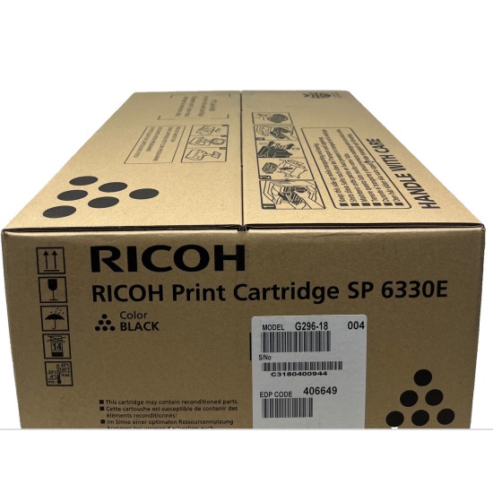 RICOH 406649 TONER ORIGINALE NERO TYPE SP 6330E PER SP6330N X 2PZ [A BOX]