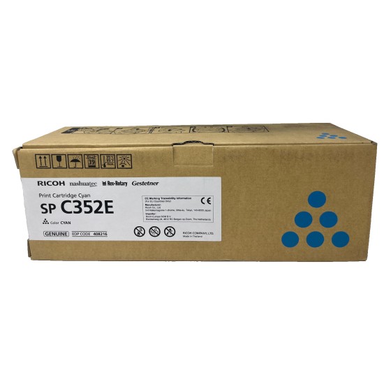 RICOH 408216 TONER ORIGINALE CIANO SP C352/SP C352dn 9.000 PG [A BOX]