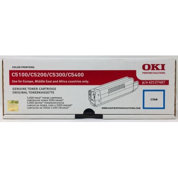 OKI 42127407 TONER ORIGINALE CIANO TYPE C6 PER C5100/C5200/C5300/C5400 [A BOX]