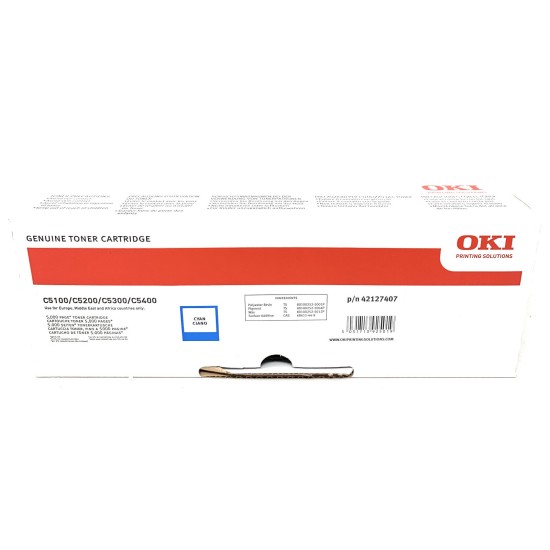 OKI 42127407 TONER ORIGINALE CIANO TYPE C6 PER C5100/C5200/C5300/C5400 [A BOX]