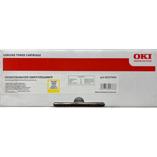 OKI 42127454 TONER ORIGINALE GIALLO C5250/C5450/C5510 MFP/C5540 MFP [A BOX]