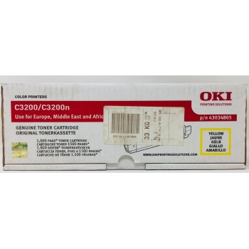 OKI 43034805 TONER ORIGINALE GIALLO PER OKI C3200/C3200n (1.500 PG)