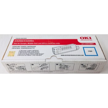 OKI 43034807 TONER ORIGINALE CIANO PER OKI C3200/C3200n (1.500 PG)