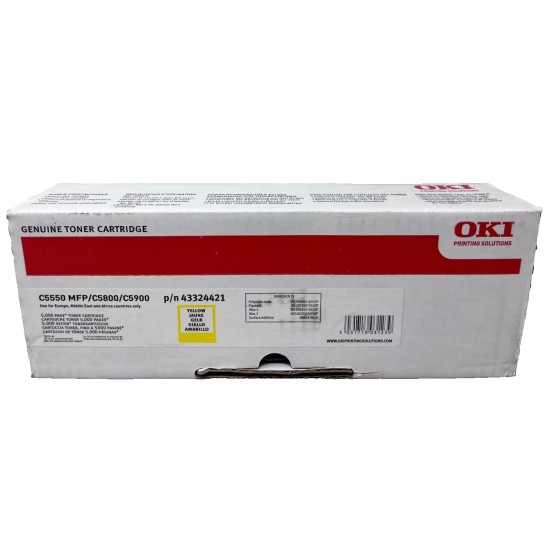 OKI 43324421 TONER ORIGINALE GIALLO PER OKI C5550 MFP/C5800/C5900 [A BOX]