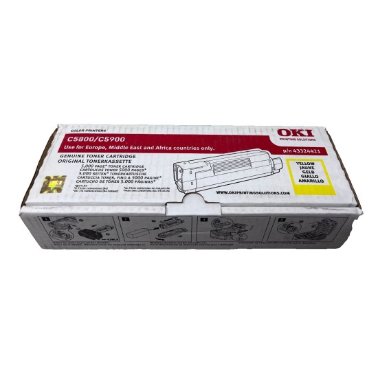 OKI 43324421 TONER ORIGINALE GIALLO PER OKI C5550 MFP/C5800/C5900 [A BOX]