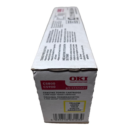 OKI 43324421 TONER ORIGINALE GIALLO PER OKI C5550 MFP/C5800/C5900 [A BOX]