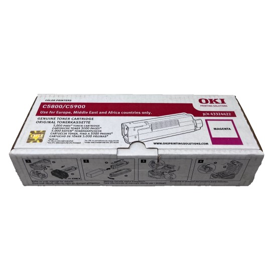 OKI 43324422 TONER ORIGINALE MAGENTA PER OKI C5550 MFP/C5800/C5900 [A BOX]