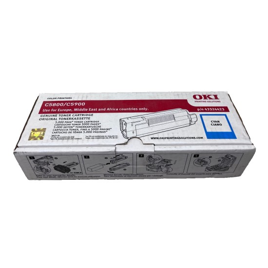 OKI 43324423 TONER ORIGINALE CIANO PER C5550 MFP/C5800/C5900 [A BOX]