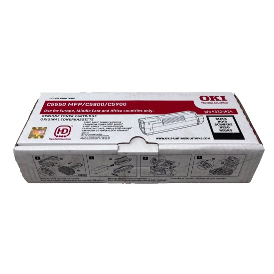 OKI 43324424 TONER ORIGINALE NERO PER OKI C5550 MFP/C5800/C5900 [A BOX]