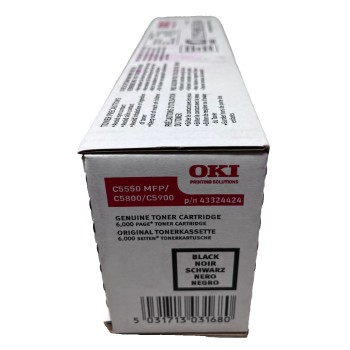 OKI 43324424 TONER ORIGINALE NERO PER OKI C5550 MFP/C5800/C5900 [A BOX]