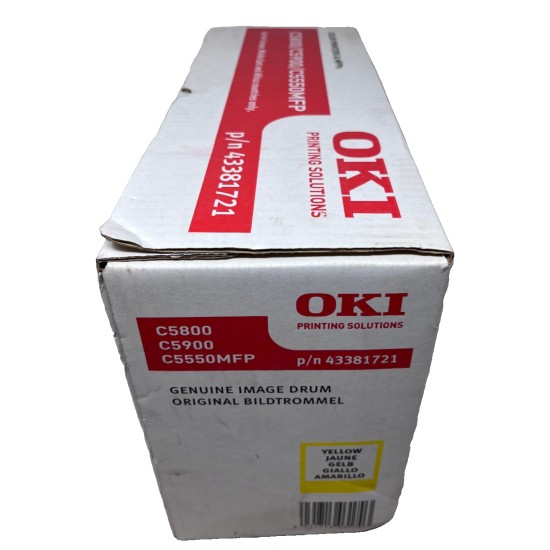 OKI 43381721 TAMBURO DRUM ORIGINALE GIALLO PER C5550 MFP/C5800/C5900 [A BOX]