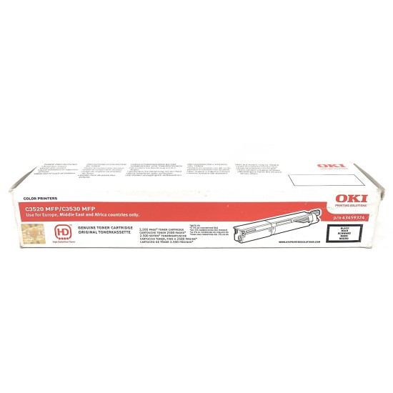 OKI 43459324 TONER ORIGINALE NERO PER OKI C3520 MFP/C3530/MC350/MC360 [A BOX]