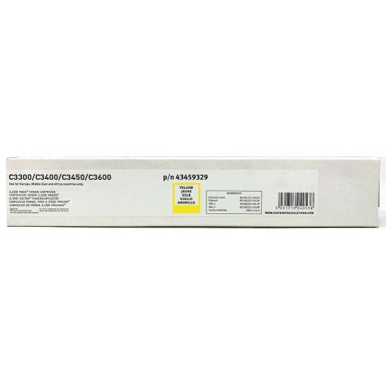 OKI 43459329 TONER ORIGINALE GIALLO PER OKI C3300/C3400/C3450/C3600 [A BOX]