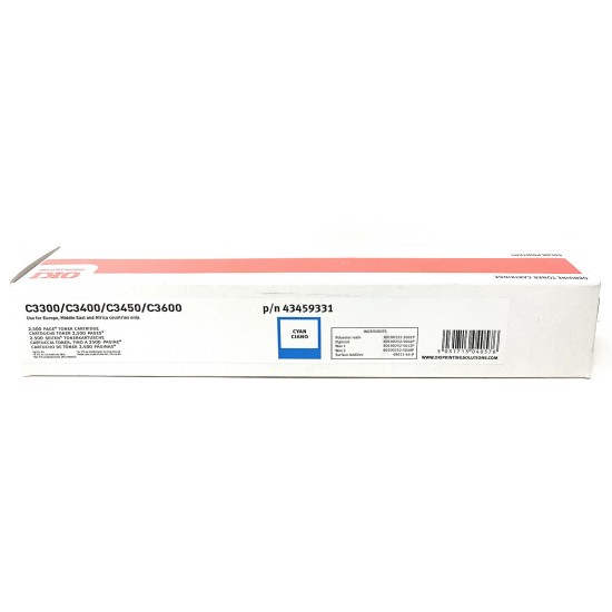 OKI 43459331 TONER ORIGINALE CIANO PER OKI C3300/C3400/C3450/C3600 [A BOX]