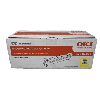OKI 43460205 DRUM TAMBURO ORIGINALE GIALLO PER C3300/C3400/C3450/C3600 [A BOX]