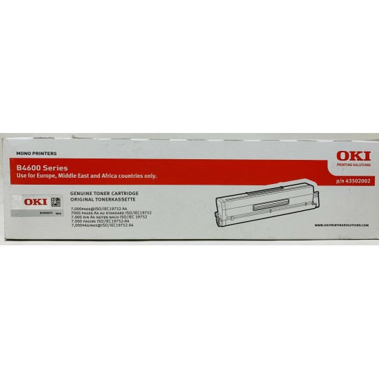 OKI 43502002 TONER ORIGINALE NERO PER OKI B4600 (7.000 PG) OKI 43502002 TONER ORIGINALE NERO PER OKI B4600 (7.000 PG)