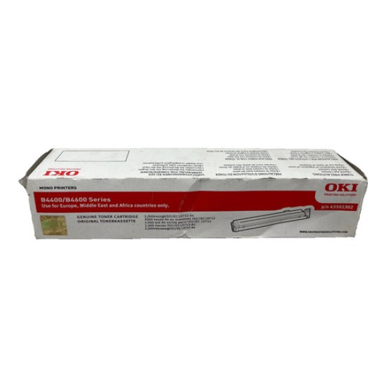 OKI 43502302 TONER ORIGINALE NERO PER B4400/B4400N/B4600/B4600N/B4600PS [B BOX]