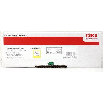 OKI 43865721 TONER ORIGINALE GIALLO PER C5850/C5950/MC560 [A BOX]
