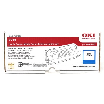 OKI 43866107 TONER ORIGINALE CIANO PER C710 10.000 PG [A BOX]