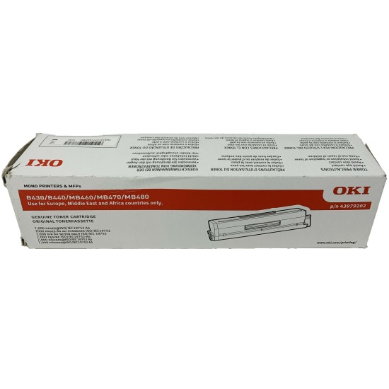 OKI 43979216 TONER ORIGINALE NERO PER OKI B440DN//MB480 [A BOX]