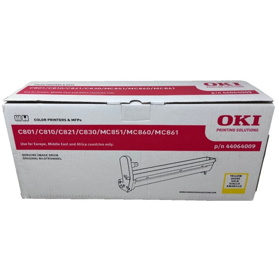 OKI 44064009 DRUM TAMBURO ORIGINALE GIALLO PER C810N/C821/MC851 [A BOX]