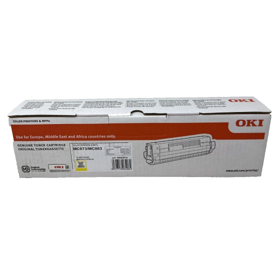 OKI 45862814 TONER ORIGINALE GIALLO PER OKI MC873/MC883 10.000 PG [A BOX]
