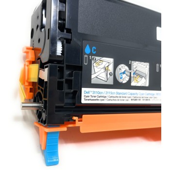 DELL 593-10166 RF012 TONER ORIGINALE CIANO PER 3110cn/3115cn [NO BOX]