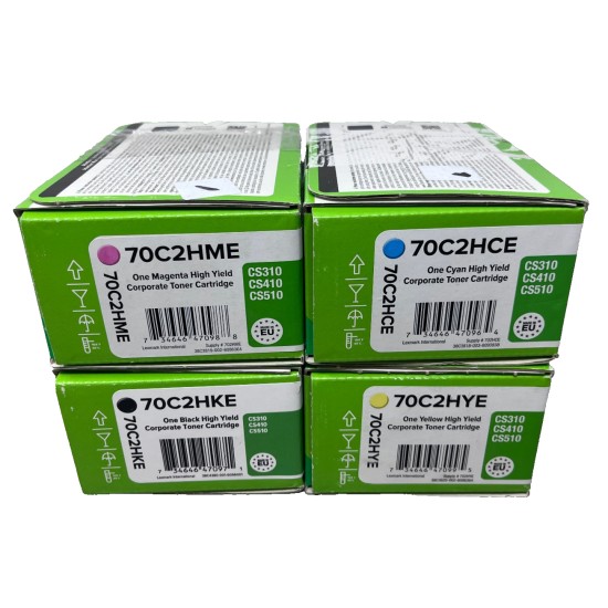 LEXMARK 702 4 TONER ORIGINALI NERO CIANO MAGENTA GIALLO CS310n/CS410dn/CS510de LEXMARK 702 4 TONER ORIGINALI NERO CIANO MAGENTA GIALLO CS310n/CS410dn/CS510de