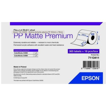 EPSON 7113411 ROTOLO PE MATTE 102X76 365 ETICHETTE PER COLORWORKS C3500/C4500