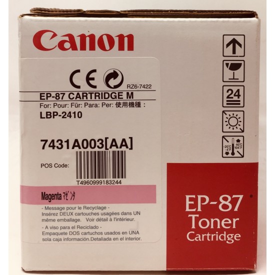 CANON 7431A003 EP-87M TONER ORIGINALE MAGENTA PER CANON LBP-2410 [A BOX]