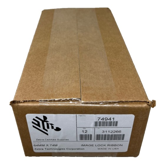 ZEBRA 74941 64mmx74mt 12 ROTOLI IMAGE LOCK RIBBON PER XTREME 5000T ZEBRA 74941 64mmx74mt 12 ROTOLI IMAGE LOCK RIBBON PER XTREME 5000T