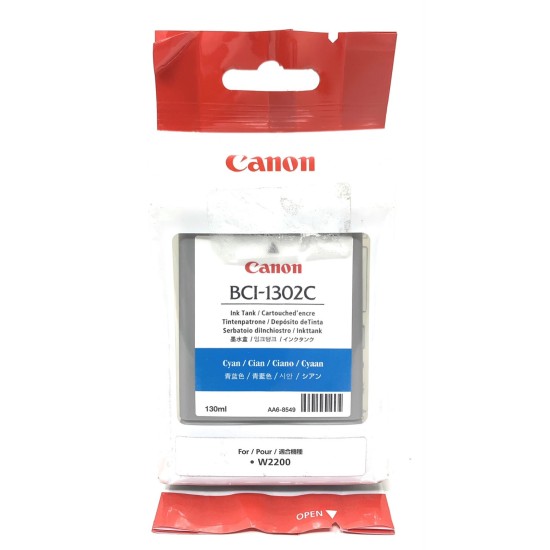 CANON 7718A001 BCI-1302C CARTUCCIA ORIGINALE CIANO PER CANON W2200 [A BOX]