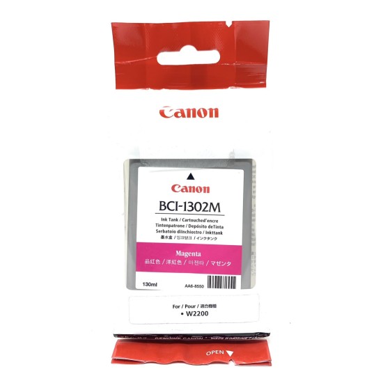 CANON 7719A001 BCI-1302M CARTUCCIA ORIGINALE MAGENTA PER CANON W2200 [A BOX]
